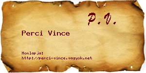 Perci Vince névjegykártya